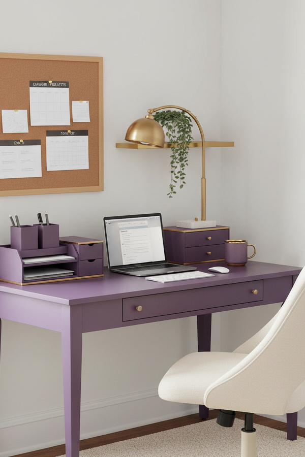 Lavender Purple Desk Organizer Caddy Set Lavender Purple Desk Organizer Caddy Set