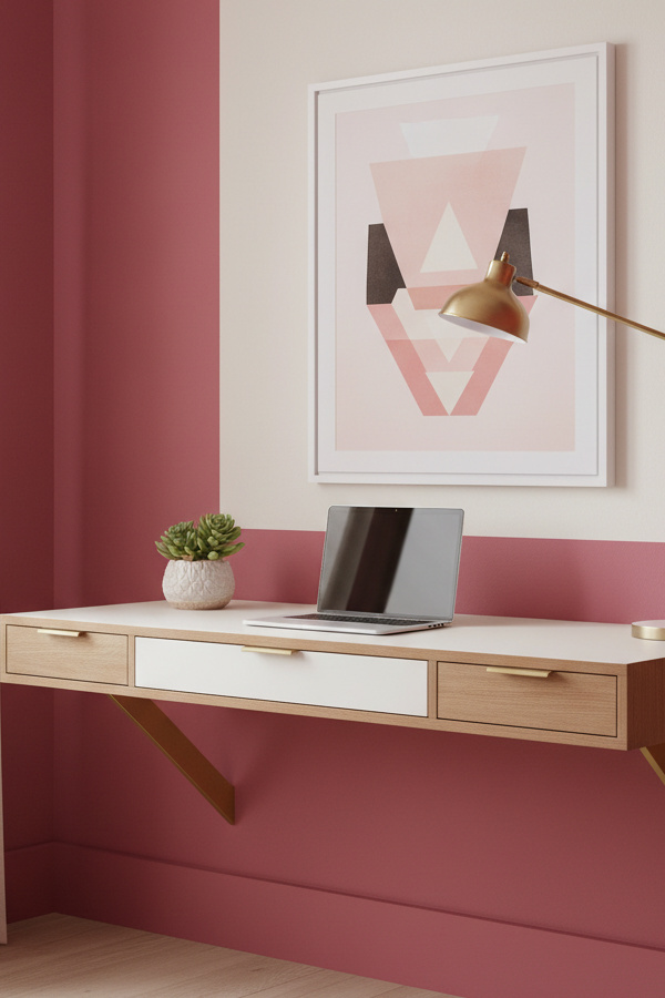 Slim Wall-Mounted Desk with Minimalist Design Slim Wall-Mounted Desk with Minimalist Design