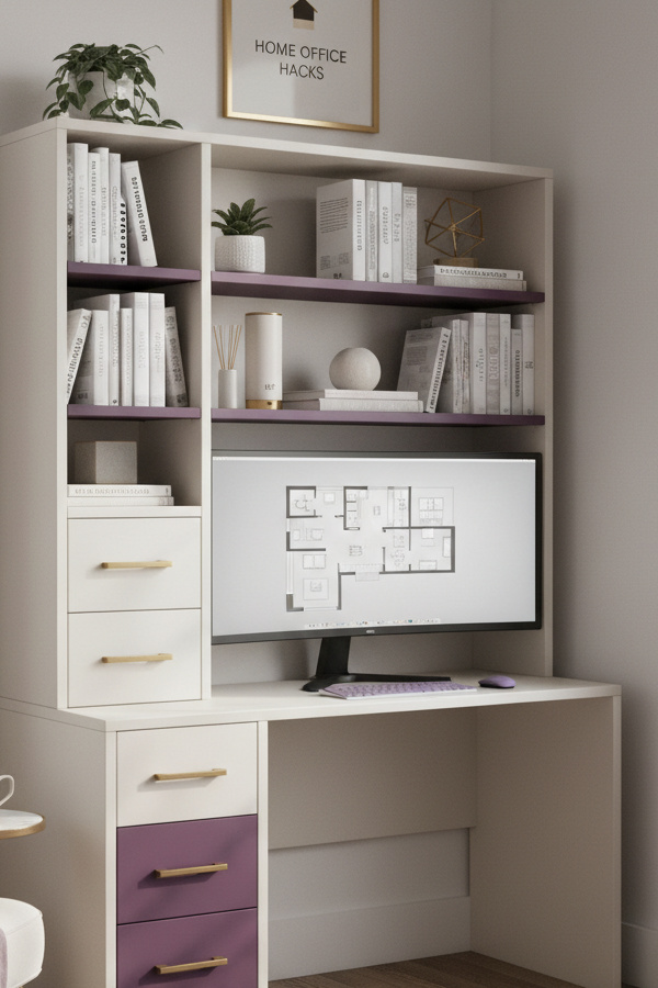 Freestanding Bookshelf Desk Combo Unit Freestanding Bookshelf Desk Combo Unit