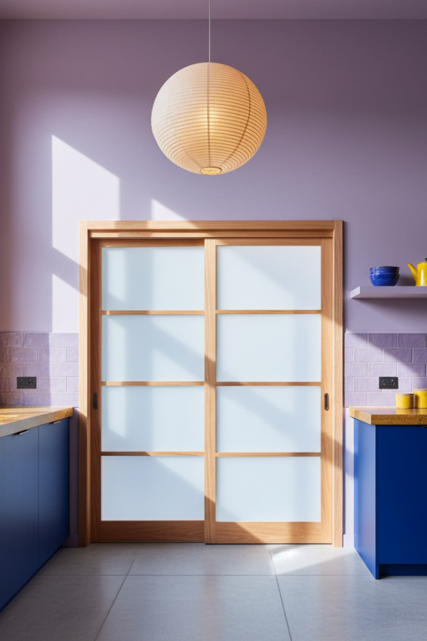 Japandi Kitchen Cabinets, Natural Birch Wood, Sliding Door Design, Bright Japanese-Inspired Kitchen Japandi Kitchen Cabinets, Natural Birch Wood, Sliding Door Design, Bright Japanese-Inspired Kitchen