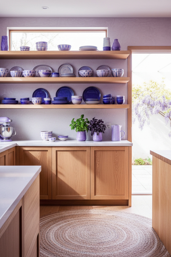 Japandi Kitchen Shelving, Open Concept Design, Ceramic Display, Vibrant Zen Kitchen Japandi Kitchen Shelving, Open Concept Design, Ceramic Display, Vibrant Zen Kitchen