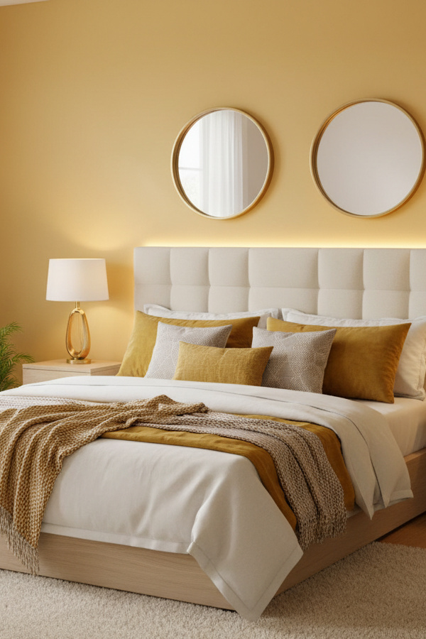 LED Strip Lights Behind Floating Bedroom Headboard LED Strip Lights Behind Floating Bedroom Headboard