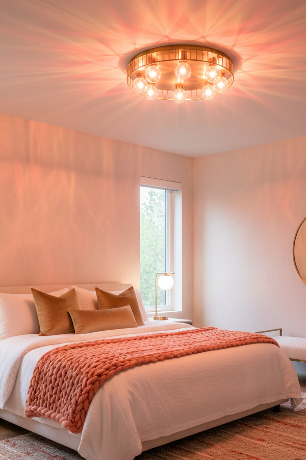 Color-Changing LED Bulbs In Bedroom Ceiling Fixture Color-Changing LED Bulbs In Bedroom Ceiling Fixture