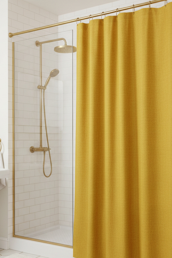 Belgian Linen Shower Curtain With Weighted Hem