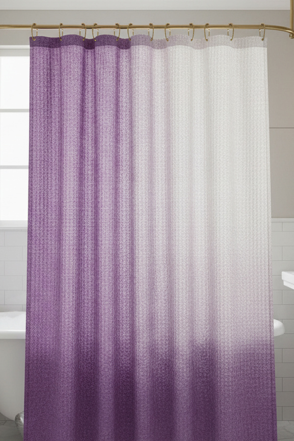 Hotel-Style Waffle Weave Shower Curtain With Texture
