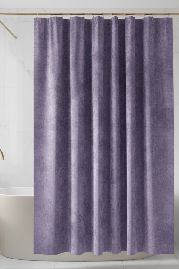 Velvet Shower Curtain With Subtle Sheen