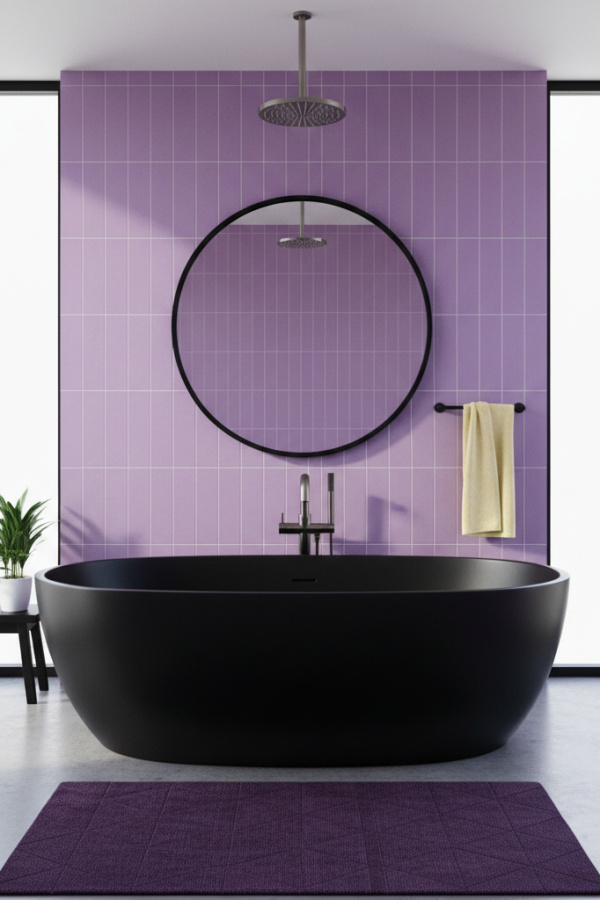 Modern Sleek Minimalist Master Bath Tub, Black Acrylic Freestanding Tub, Satin Black Finish Modern Sleek Minimalist Master Bath Tub, Black Acrylic Freestanding Tub, Satin Black Finish