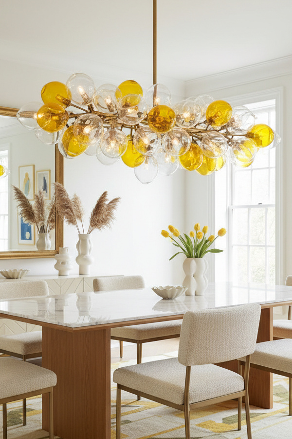 Murano Glass Bubble Cluster Chandelier Murano Glass Bubble Cluster Chandelier