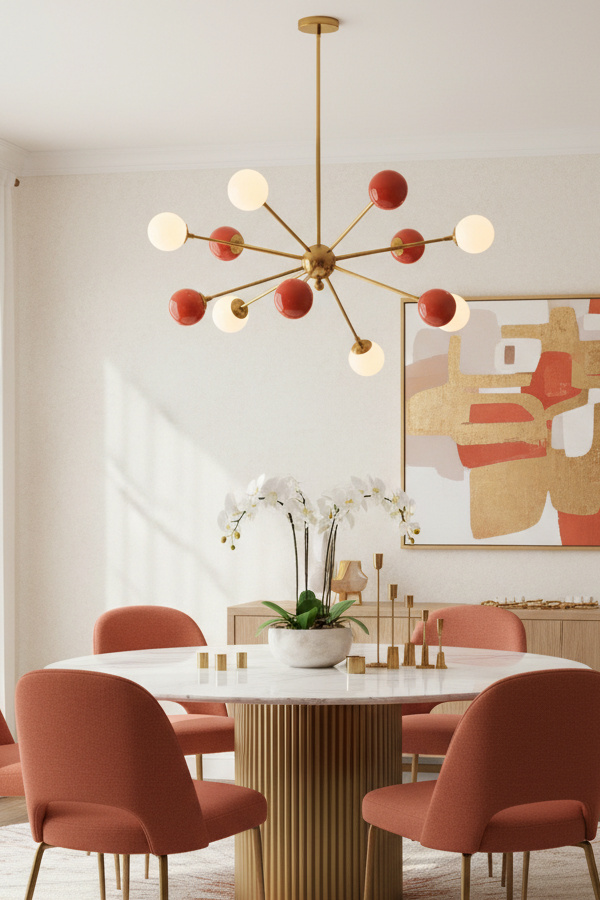 Mid-Century Modern Atomic Chandelier Mid-Century Modern Atomic Chandelier