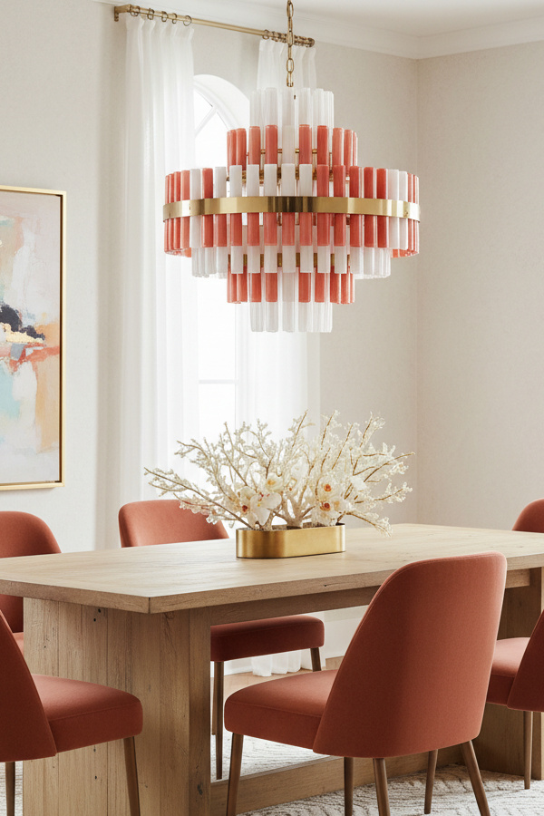 Art Deco Tiered Glass Chandelier Art Deco Tiered Glass Chandelier