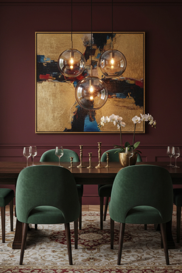 A Cluster Of 3 Smoked Glass Pendants To Cast A Moody, Intimate Glow Across The Dining Room A Cluster Of 3 Smoked Glass Pendants To Cast A Moody, Intimate Glow Across The Dining Room