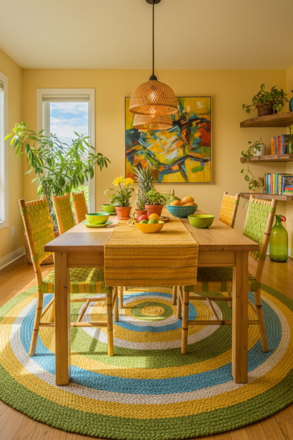 Narrow Natural Bamboo Dining Table With Sustainable Design