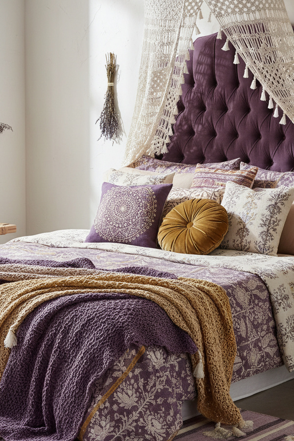 Bohemian Zen Fusion Bedroom With Global Textiles