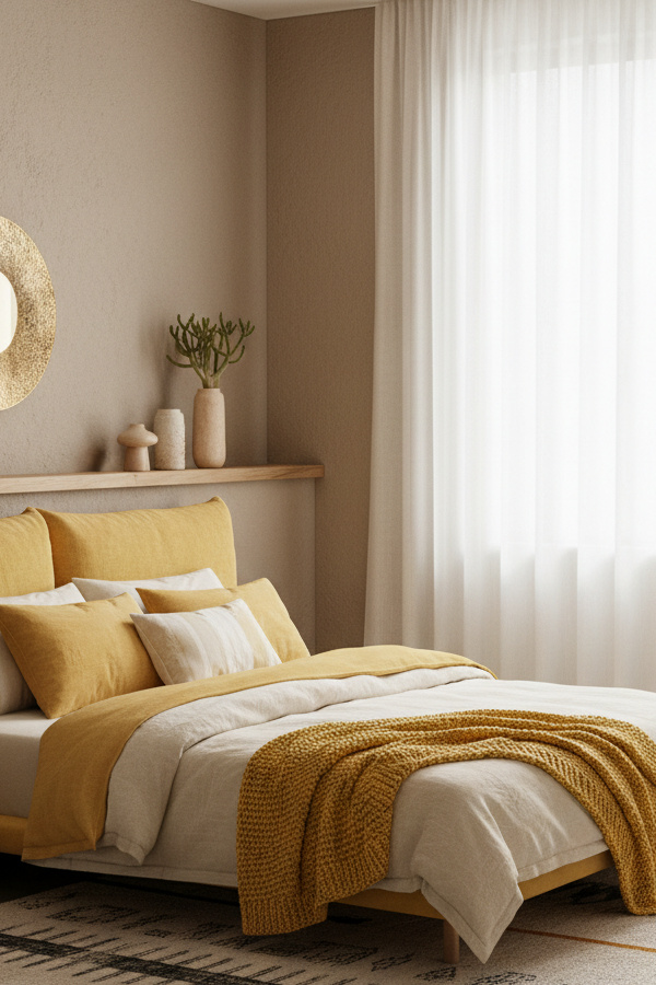 Desert Zen Minimalist Bedroom With Earthy Elements