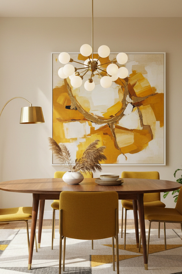 Mustard Yellow Abstract Canvas Art Mustard Yellow Abstract Canvas Art