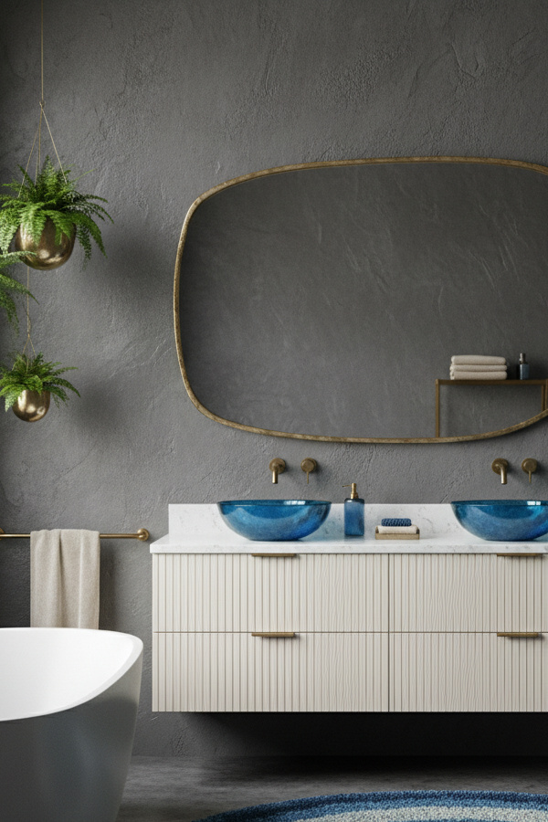 Charcoal Gray Textured Plaster Walls With Matte Finish Charcoal Gray Textured Plaster Walls With Matte Finish