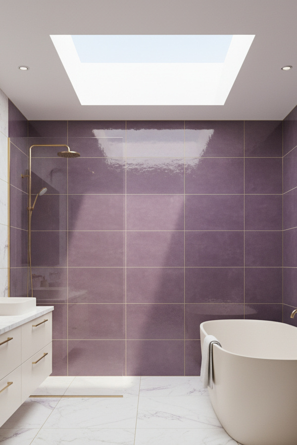 Shower Room Design With Skylight Overhead