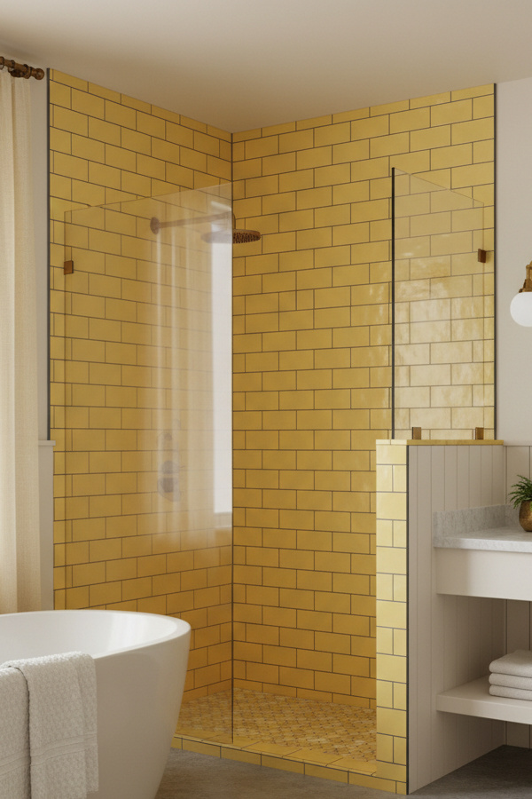 Subway Tile With Dark Grout Shower Room Design